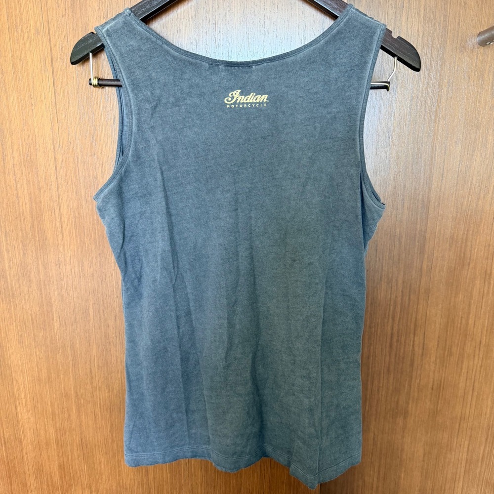 Indian Motorcycle Company Womens V-Neck Graphic Tank Top Charcoal Gray Medium - Picture 5 of 5